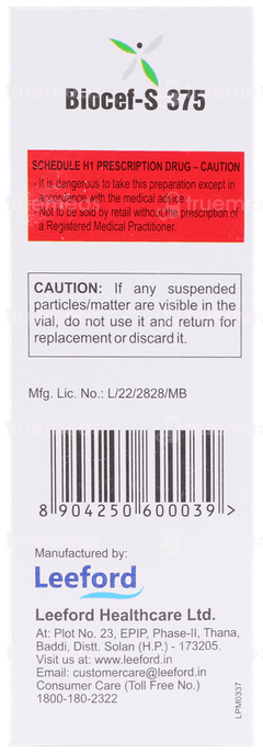 Biocef S 250/125 Mg Injection 1 Biocef S 250/125 Mg Injection 1